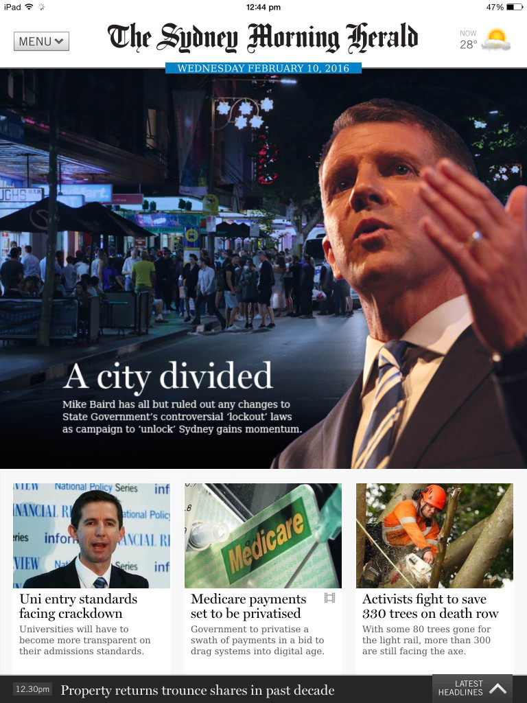 The Sydney Morning Herald on iPad