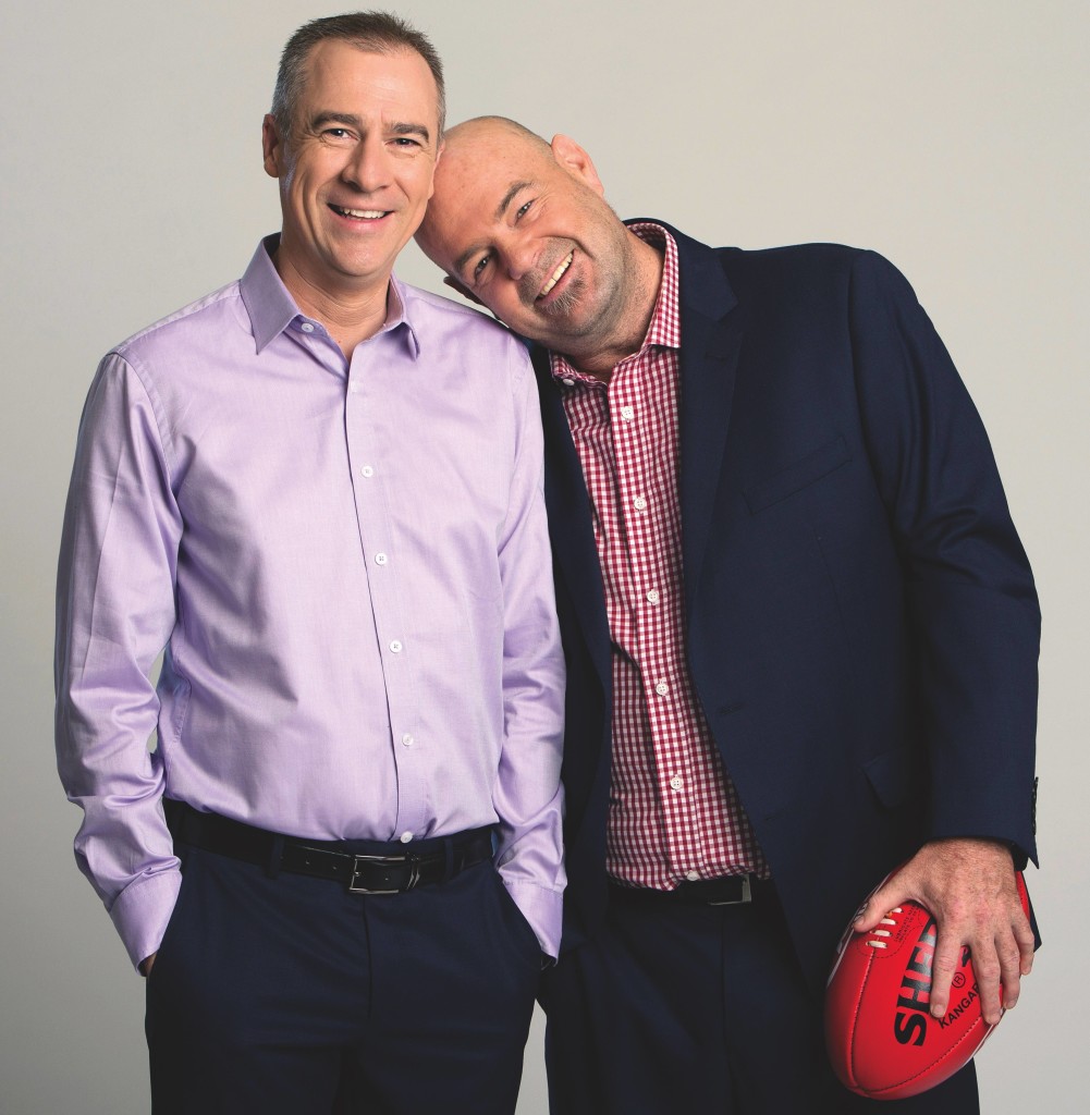 Gerard Whateley and his co-host Mark Robinson. Robbo is also chief football writer for the Herald Sun and works on radio for SEN 1116