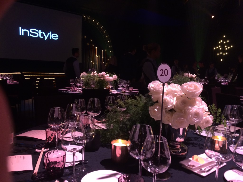 The table set up at InStyle Women of Style awards.