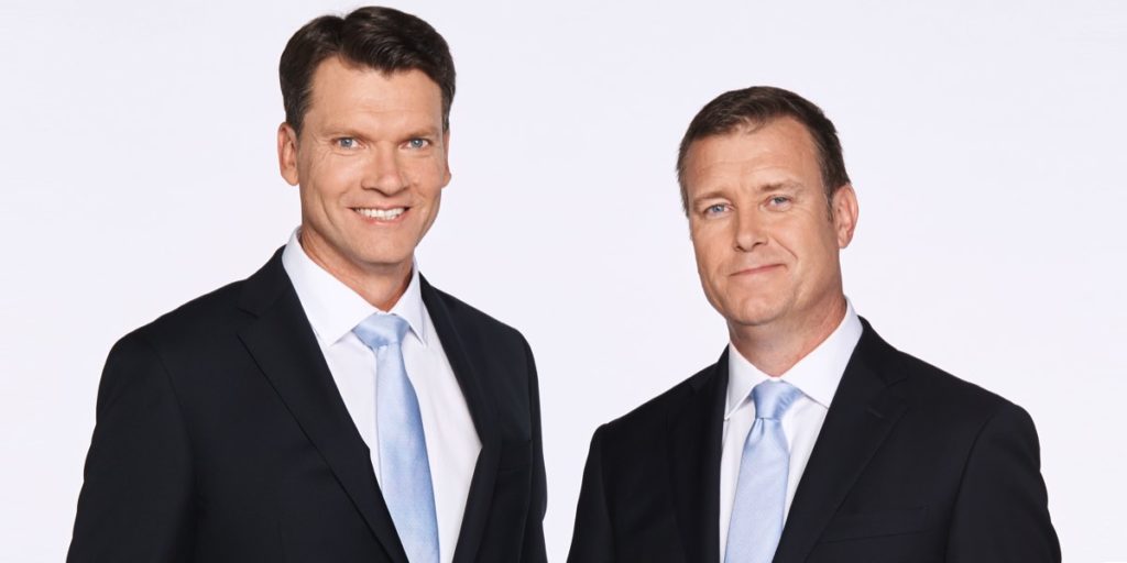 Fox Sports NRL callers Warren Smith and Andrew Voss