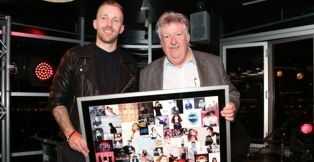 Pat and Denis Handlin with Pats Sony Music A&R achievement award
