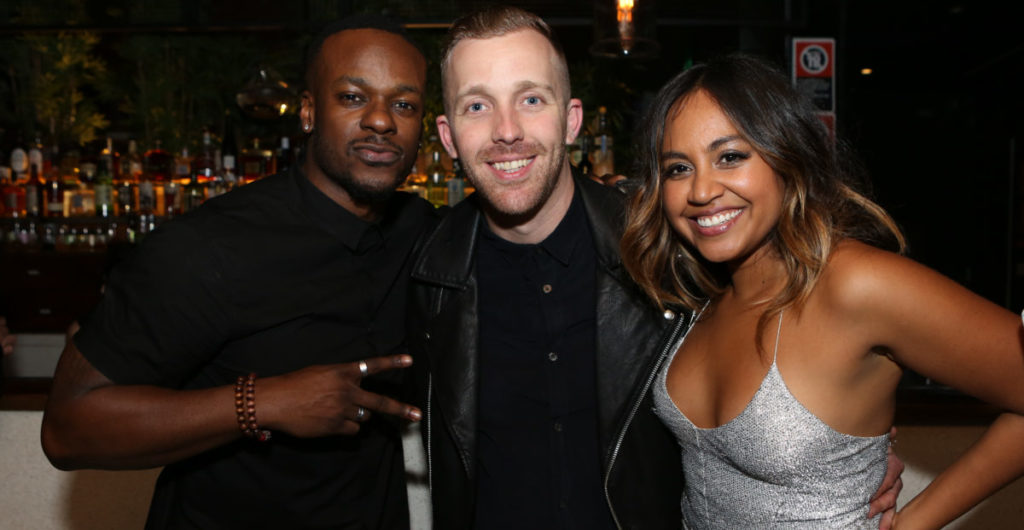 Pat Handlin with Timomatic and Jessica Mauboy at his farewell