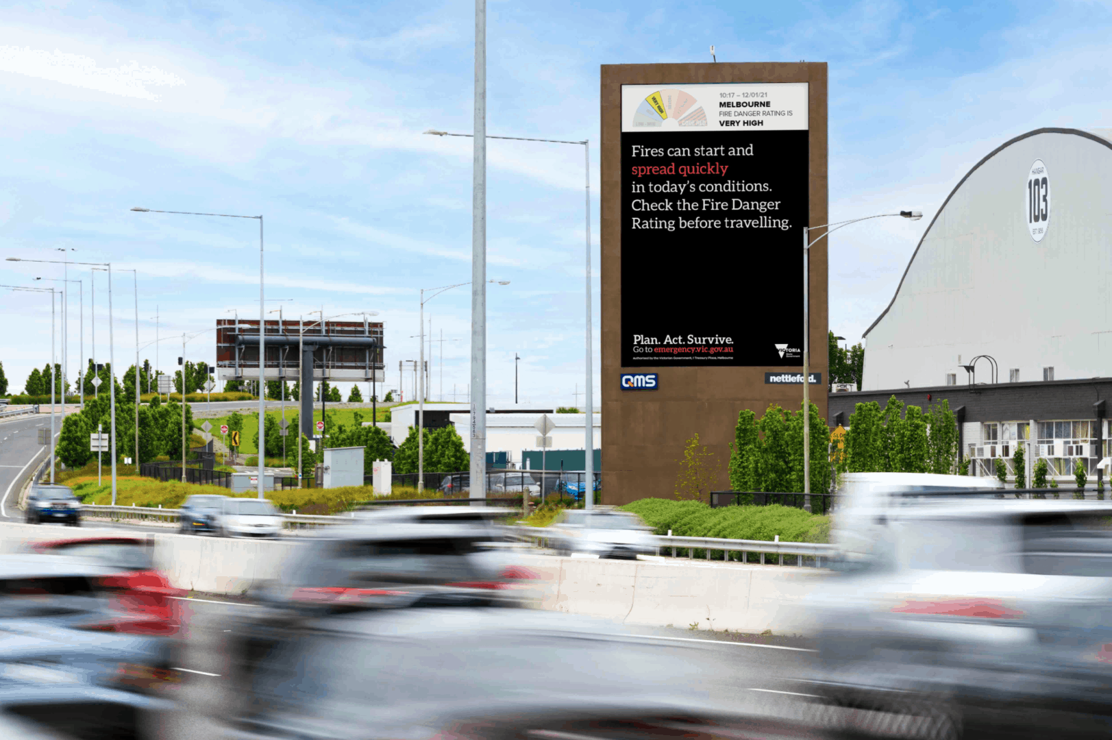 QMS fire warning billboards