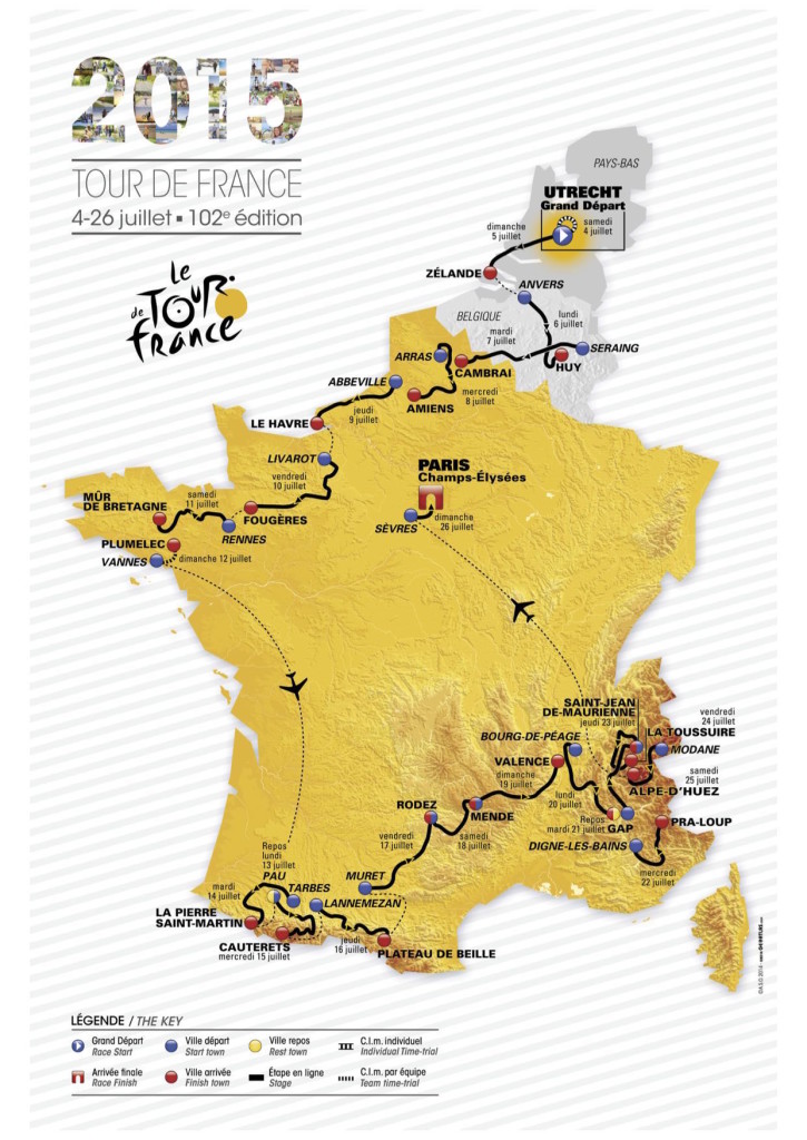 Tour De France 2015 map