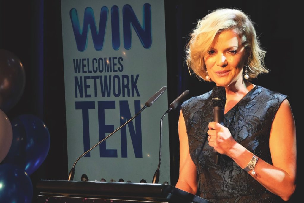 Sandra Sully speaks at a WIN function in Wollongong welcoming in TEN
