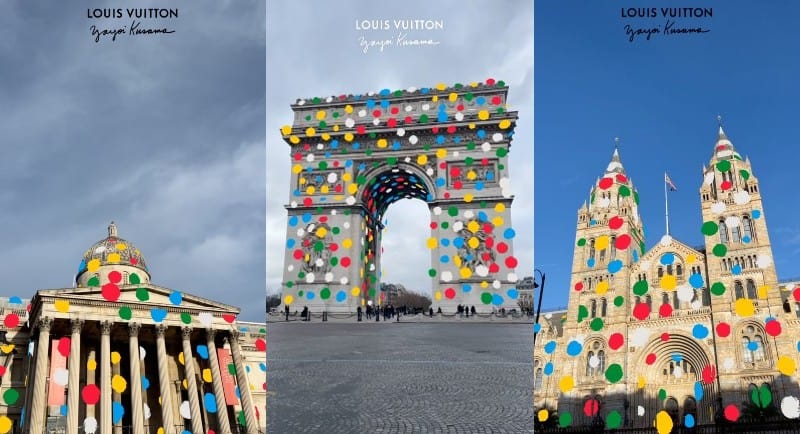 Louis Vuitton Uses AR To Cover Landmarks With Yayoi Kusama's Iconic Dots