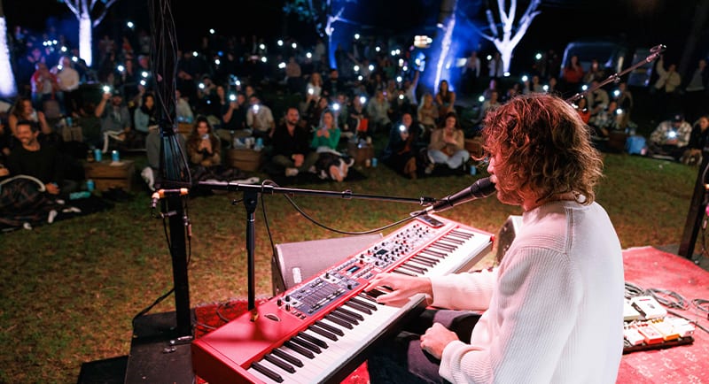 Matt Corby performing at the Wild Turkey launch event