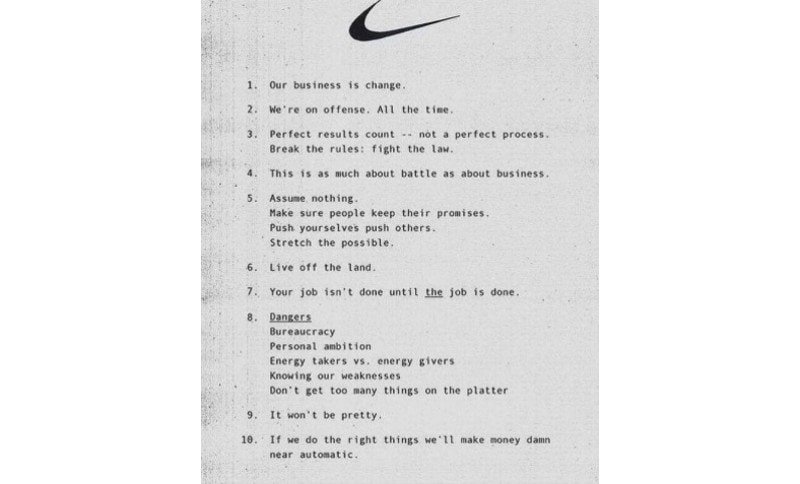 1977 Nike Brand Manifesto