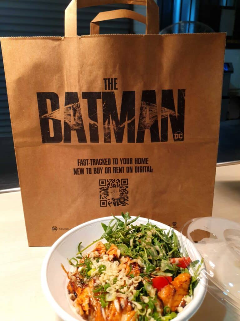 promoting Batman on food delivery bags