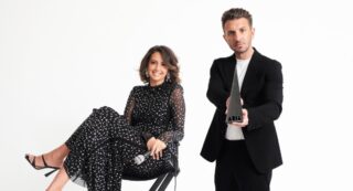 Brooke Boney and Tommy Little Co-Host 2023 ARIA Awards. Credit Canty Creative