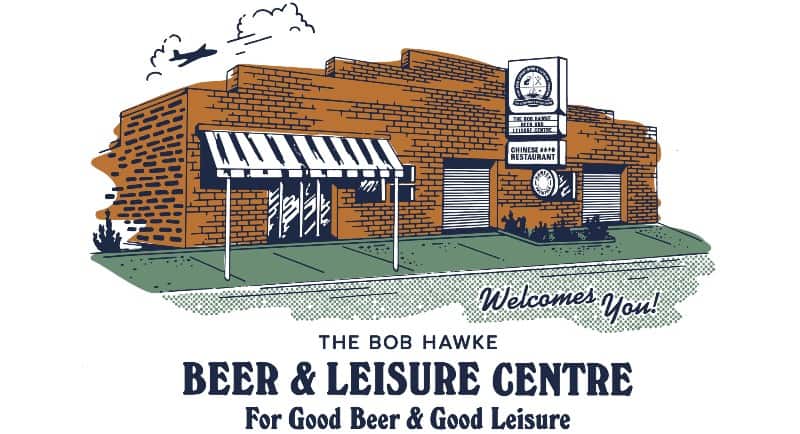 Bob Hawke Beer & Leisure Centre Illustration