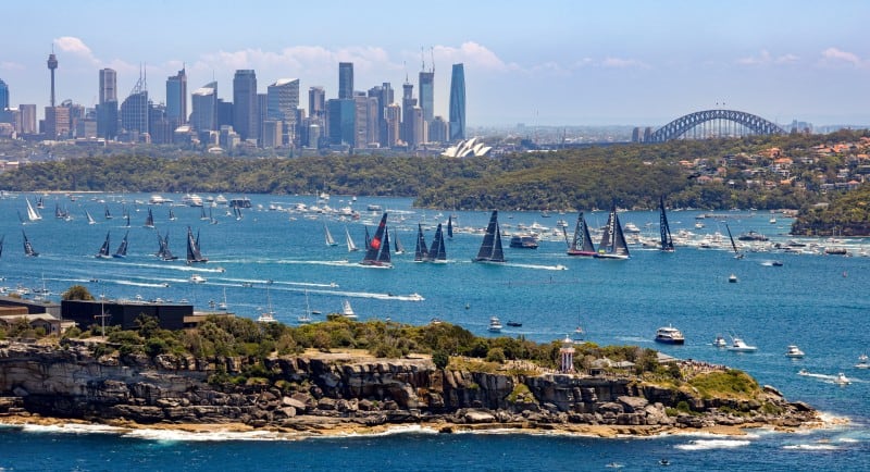 Rolex Sydney Hobart Yacht Race with Gravity Media Australia, Cruising Yacht Club of Australia, and Seven Network - Harbour Shot