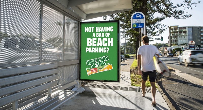 Emotive and Unilever's 'Having a bar of it' out of home (OOH) summer 2024 campaign for Weis Bars: Beach Parking