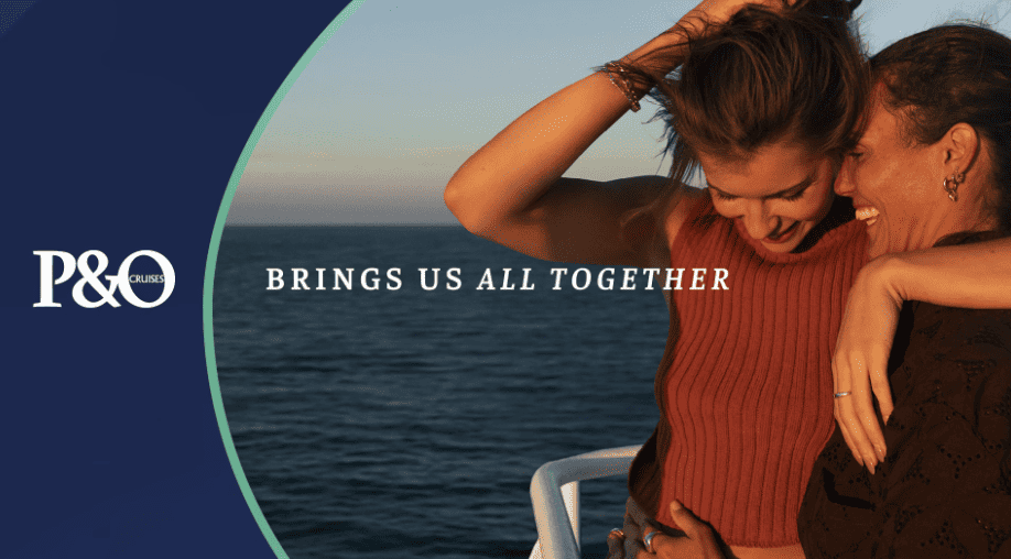 P&O Cruises Brings Us All Together campaign imagery of women on ship
