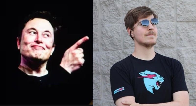 X's Elon Musk and top YouTube creator MrBeast - 8 Jan
