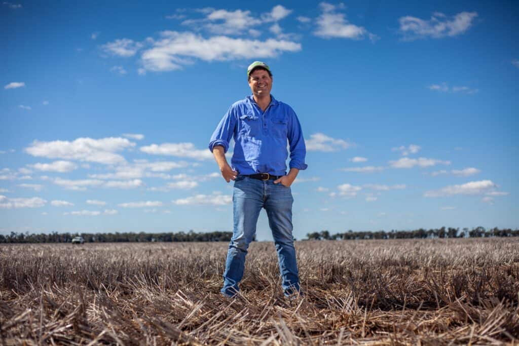 Graingrower Nigel Corish at Woodland, a 3600hectare property 370km west of Brisbane.