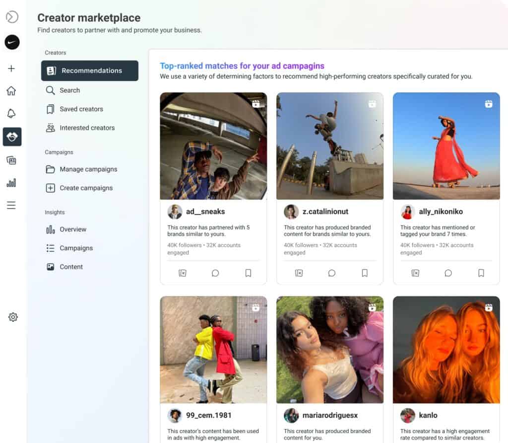 Meta - Instagram creator marketplace