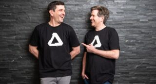 Affinity CEO Ash Hewson and Canva Head of Europe Duncan Clark